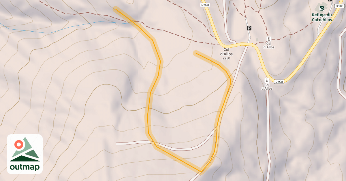 Map of Le Col Grand Hors Piste