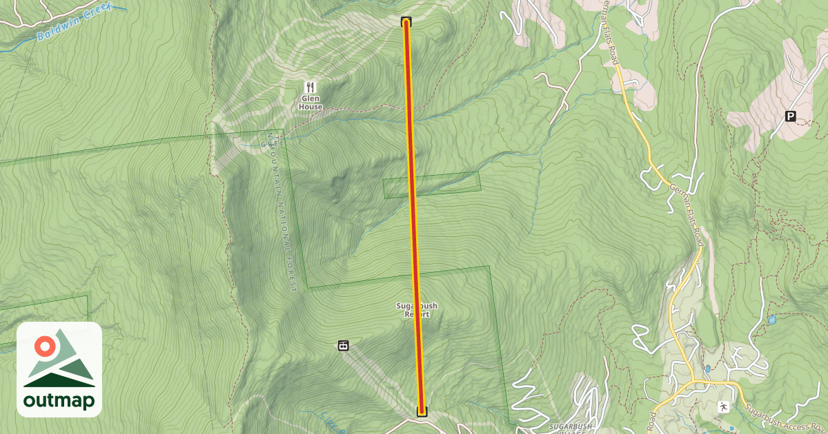 Map of Slide Brook Express Quad