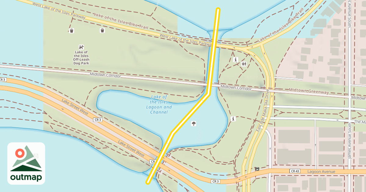 Map of Bde Maka Ska Connector