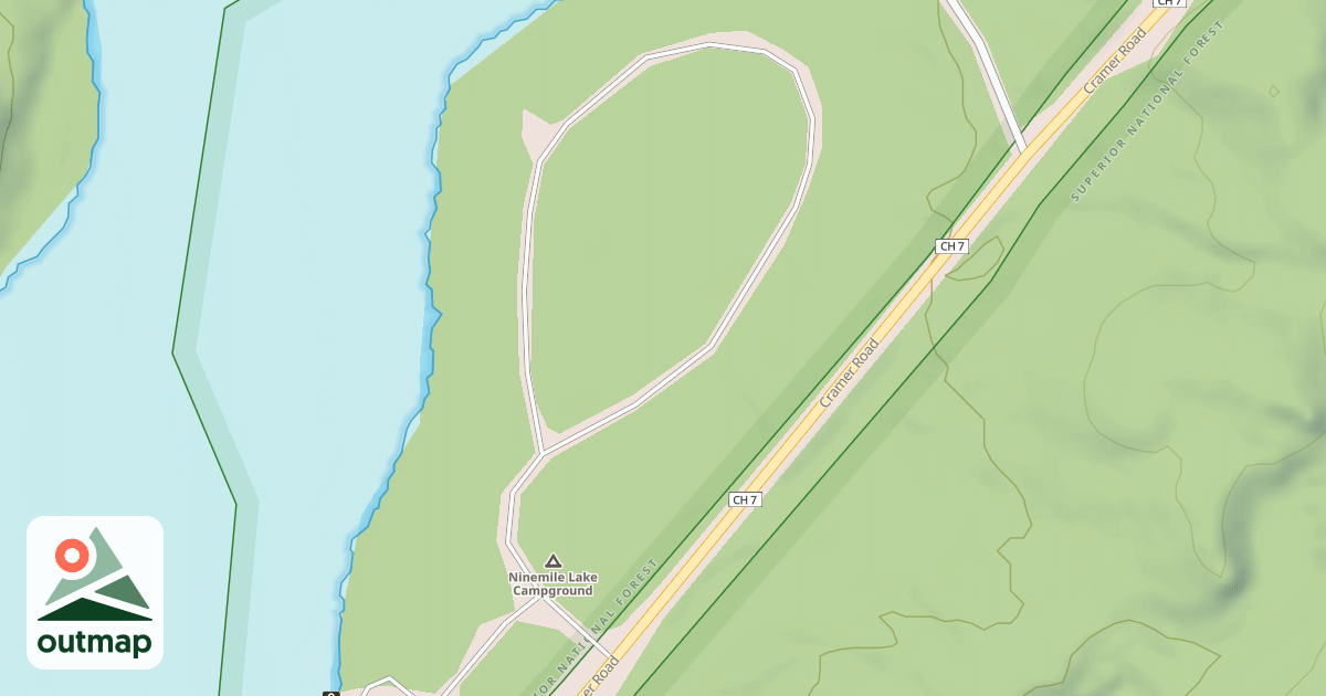 Map of NINEMILE LAKE CAMPGROUND