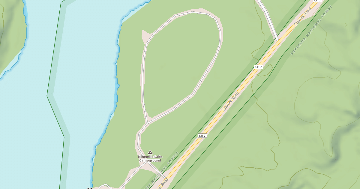Map preview of NINEMILE LAKE CAMPGROUND