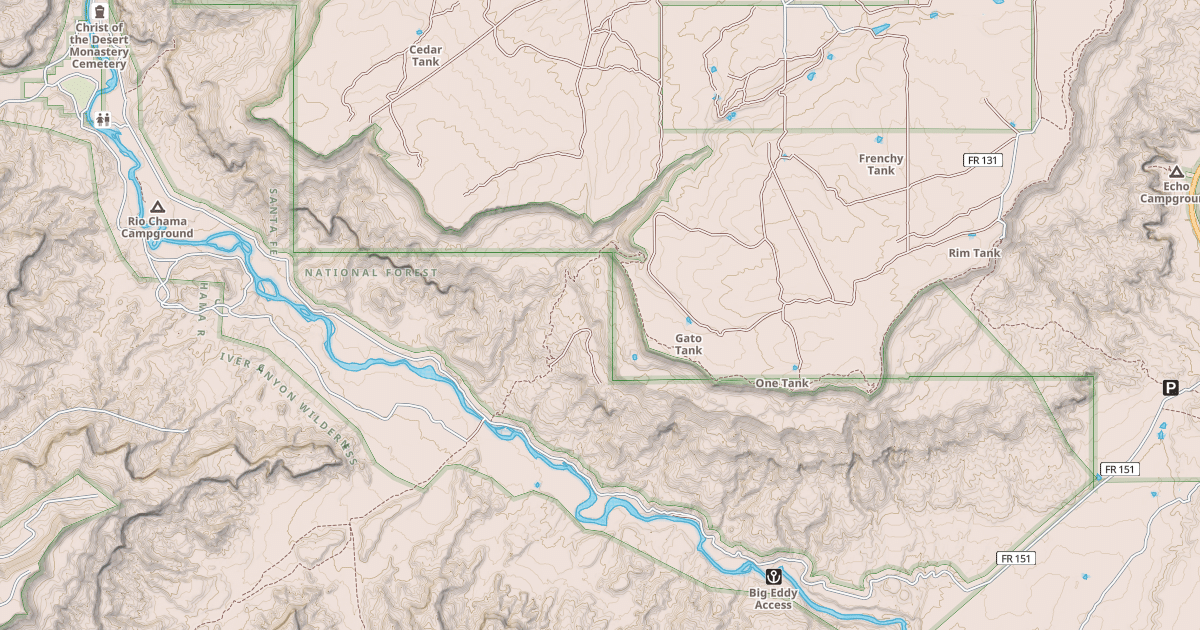 Map preview of CHAMA CANYON ROAD