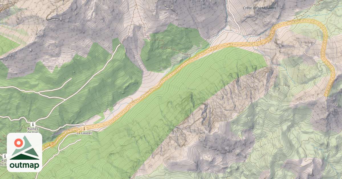 Map of Croix de Ratier — Pont-du-Giet