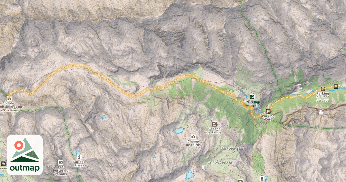Map of Col de Freissinières — Les Mensals