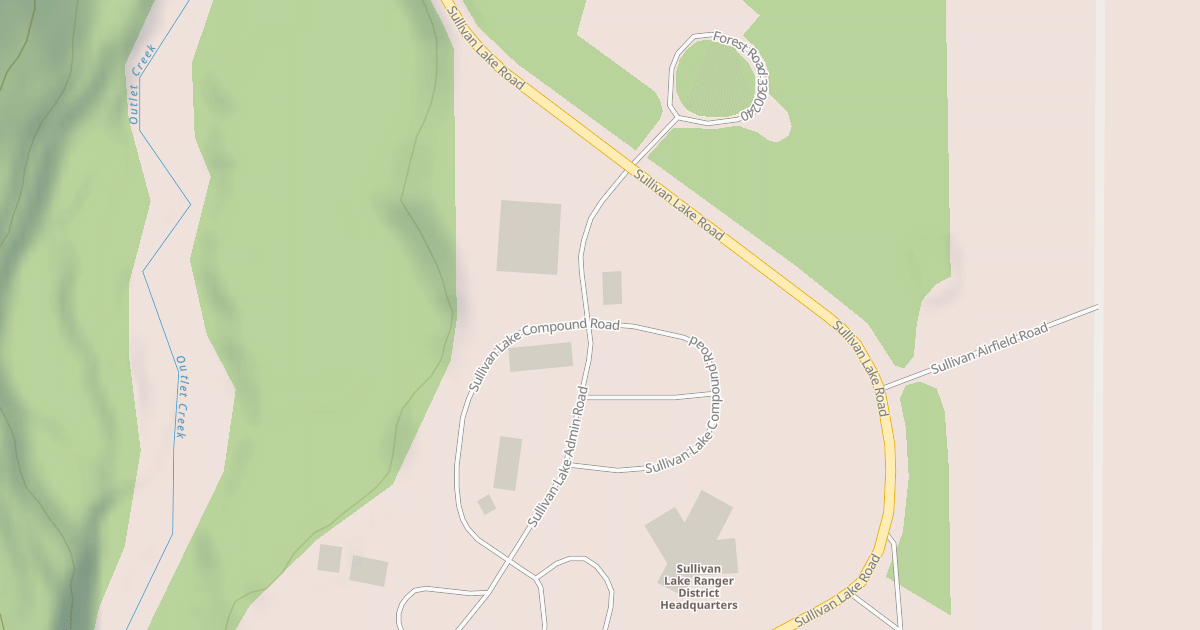 Map preview of SULLIVAN LAKE ADMIN ROAD