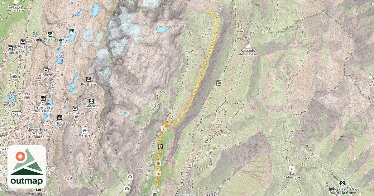 Map of Col du Fond du Ferrand — Clavans-le-Haut