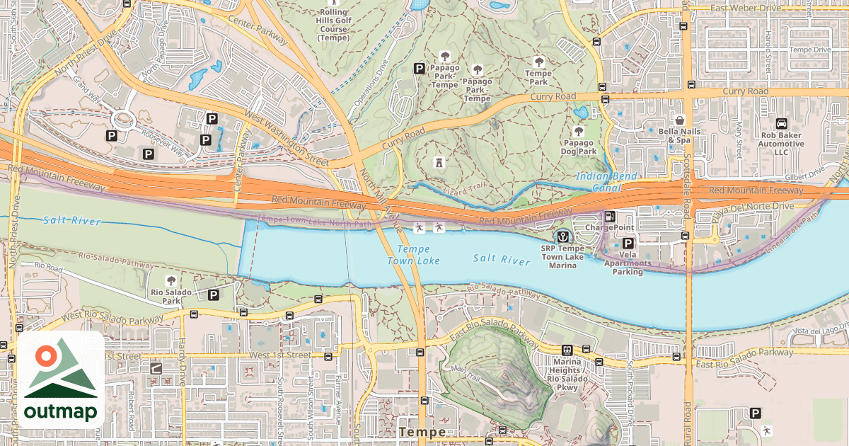 Map of Tempe Town Lake North Path
