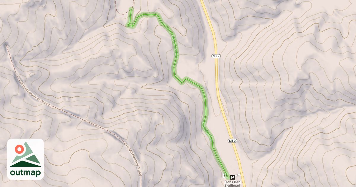 Map of Lions Den Trail