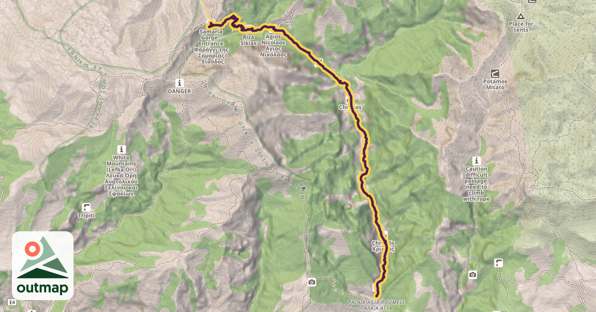 Map of Samaria Gorge Trail