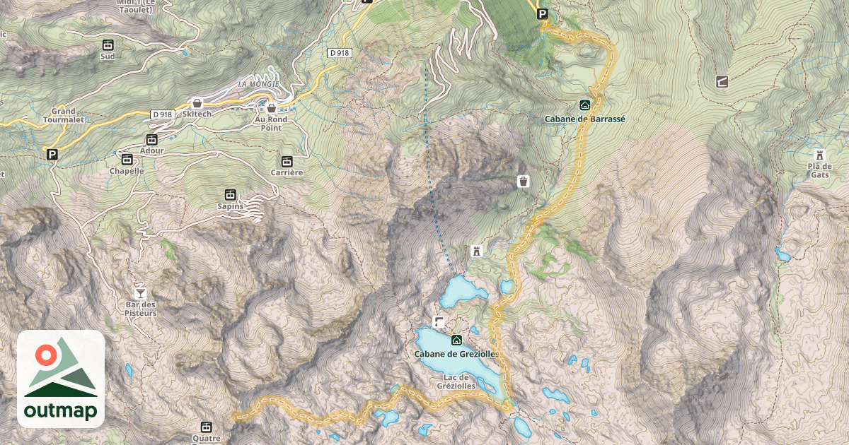 Map of Pic du Contadé — Artigues