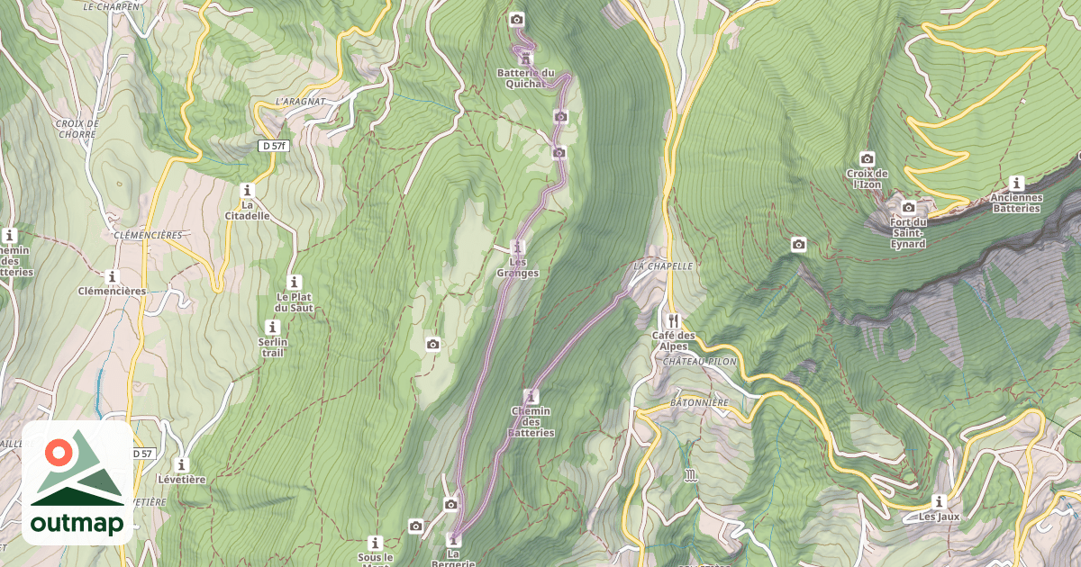 Map of Chemin des Batteries