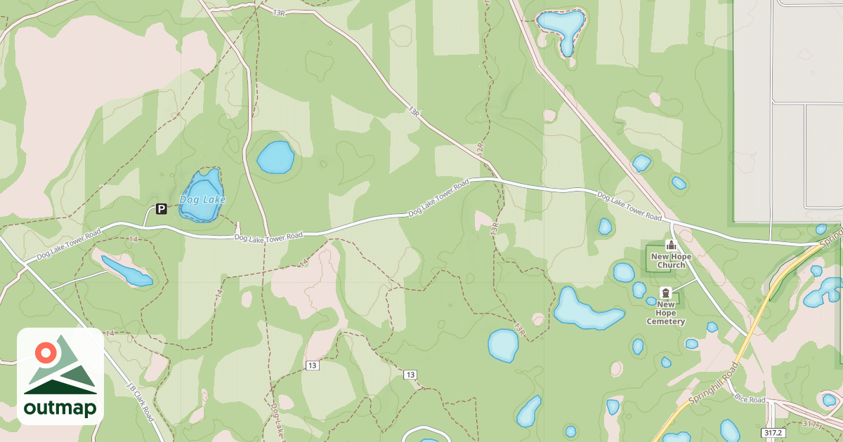 Map of DOG LAKE TOWER ROAD
