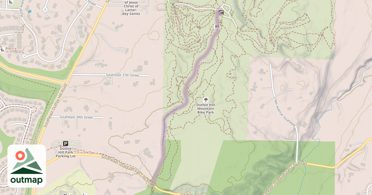 Map of Duthie Hill Park Access Road