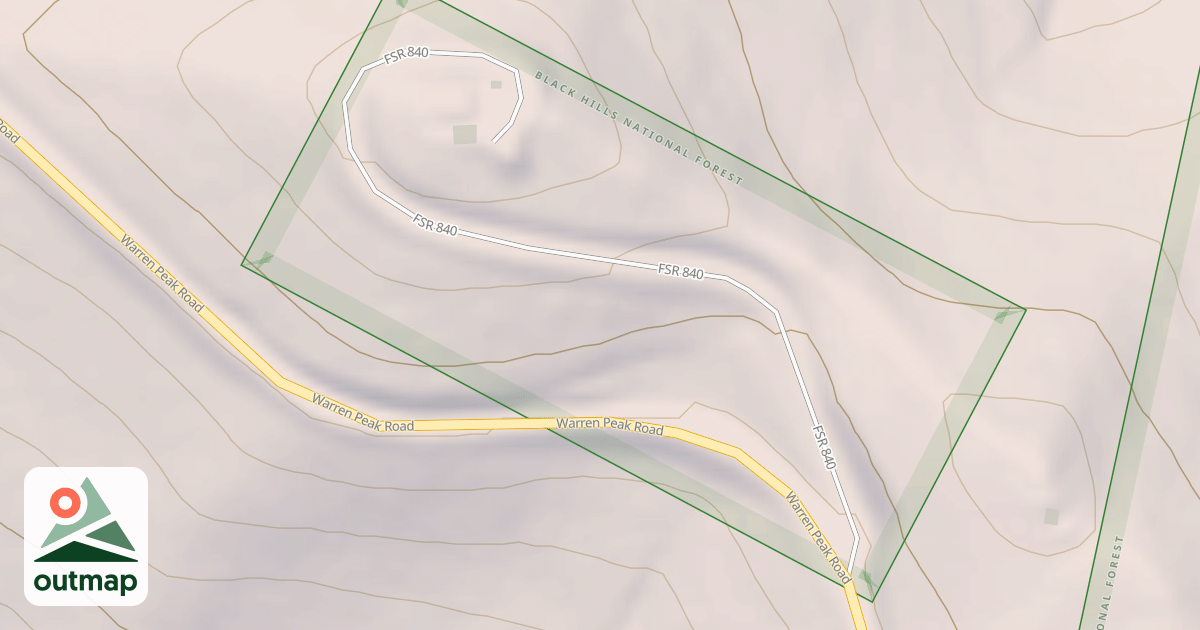 Map of WARREN PEAK LOOKOUT