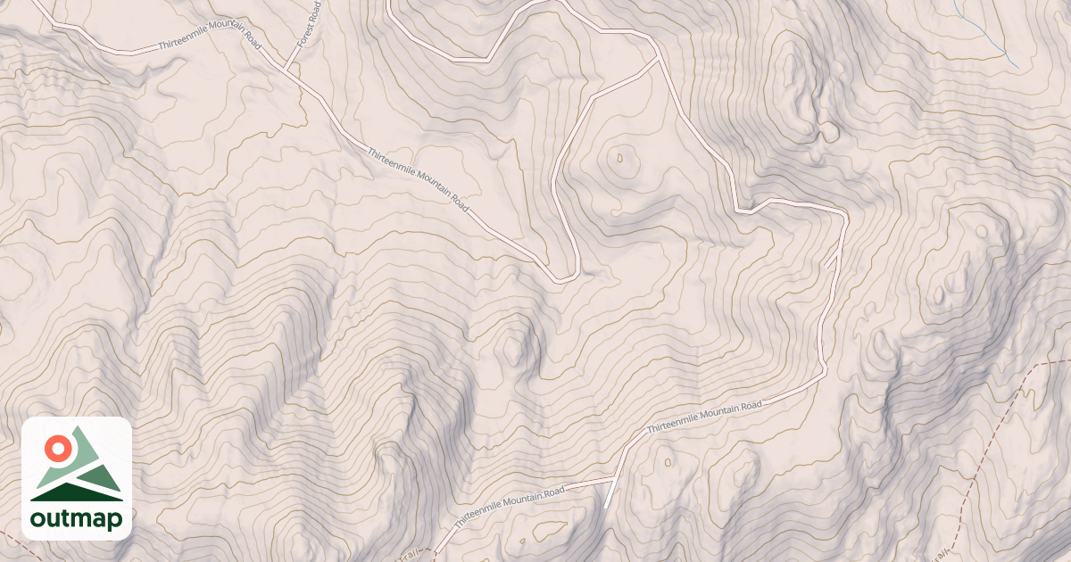 Map of THIRTEENMILE MTN
