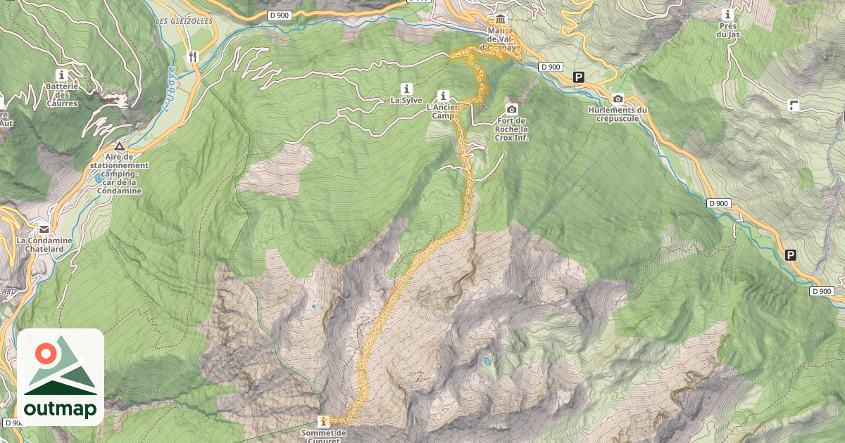 Map of Cuguret — Meyronnes