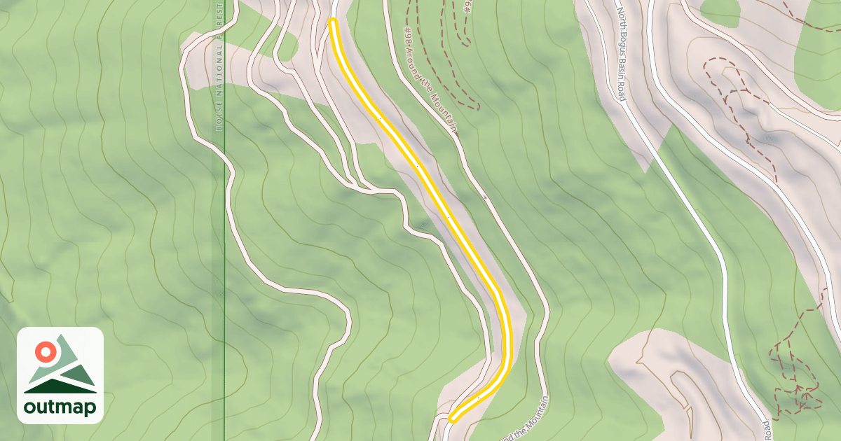 Map of North Bogus Ridge Road
