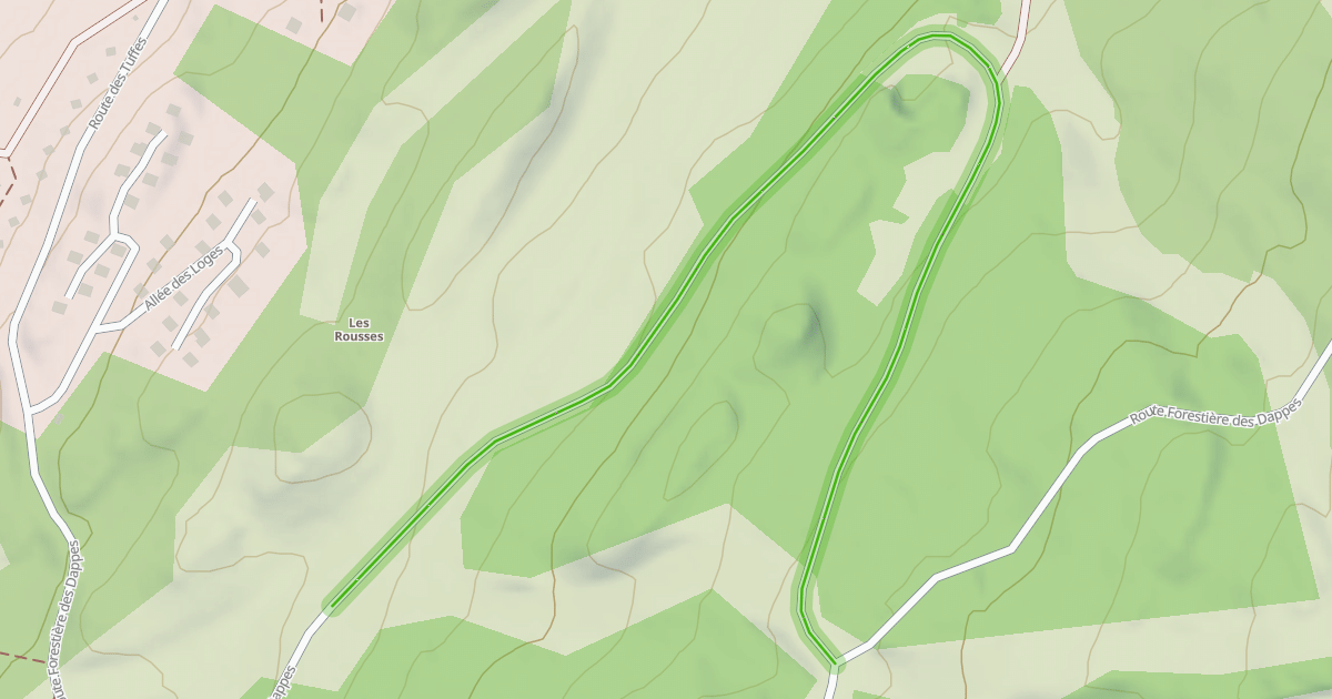 Map preview of Route Forestière des Dappes