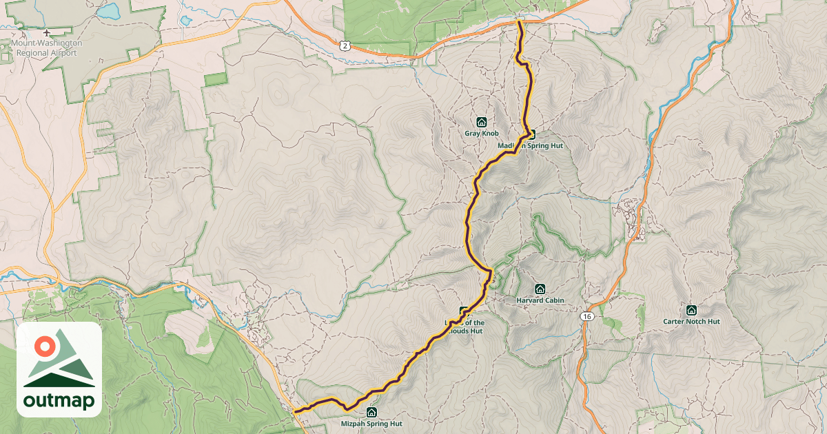 Map of Presidential Traverse