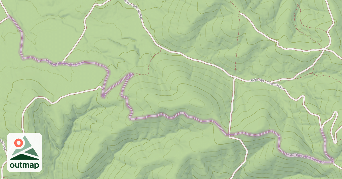Map of Piste H113 - Gros Feouvier