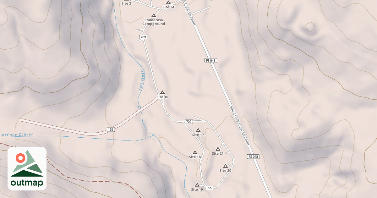 Map of PONDEROSA CAMPGROUND LOOP B