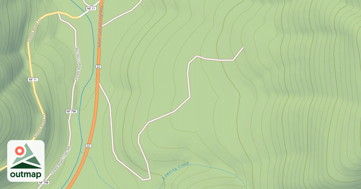 Map of DOWNING CREEK FALLS ROAD