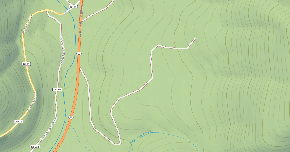Map preview of DOWNING CREEK FALLS ROAD