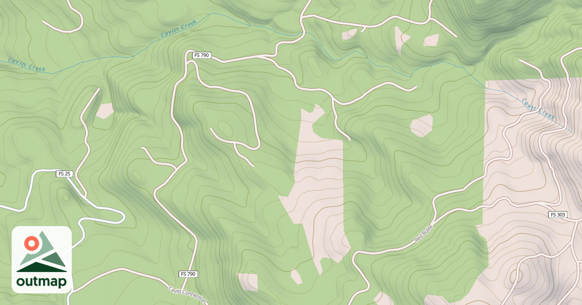 Map of BEAR CAMP - SMOKEY T.S.