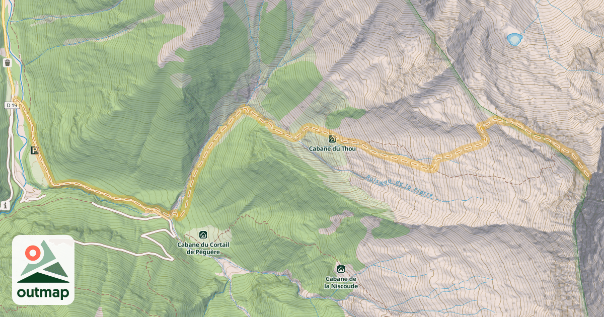 Map of Pic de Lustou — Vallée du Rioumajou