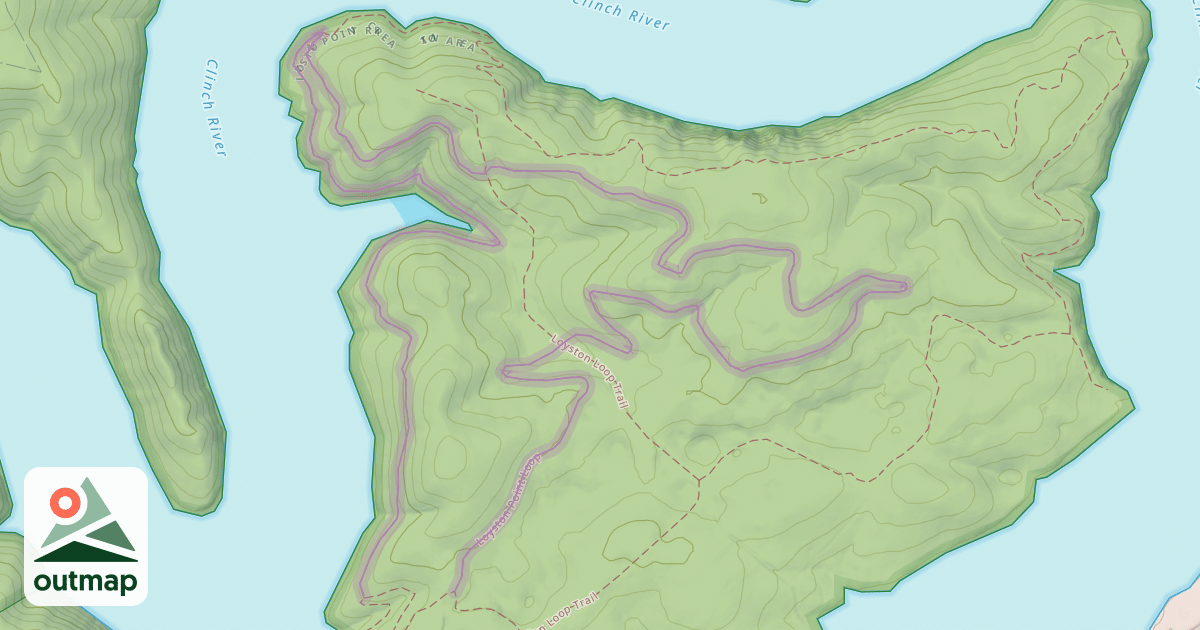 Map of Loyston Point Loop in Union