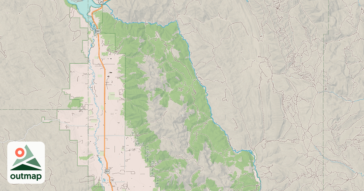 Map of Greys River Snowmobile Trail