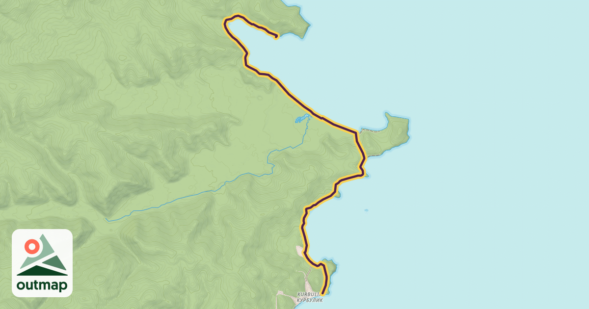 Map of Monakhovo - Zmeevaya bay (Zapovednoe Podlemorye, Great Baikal Trail) in Buryatia