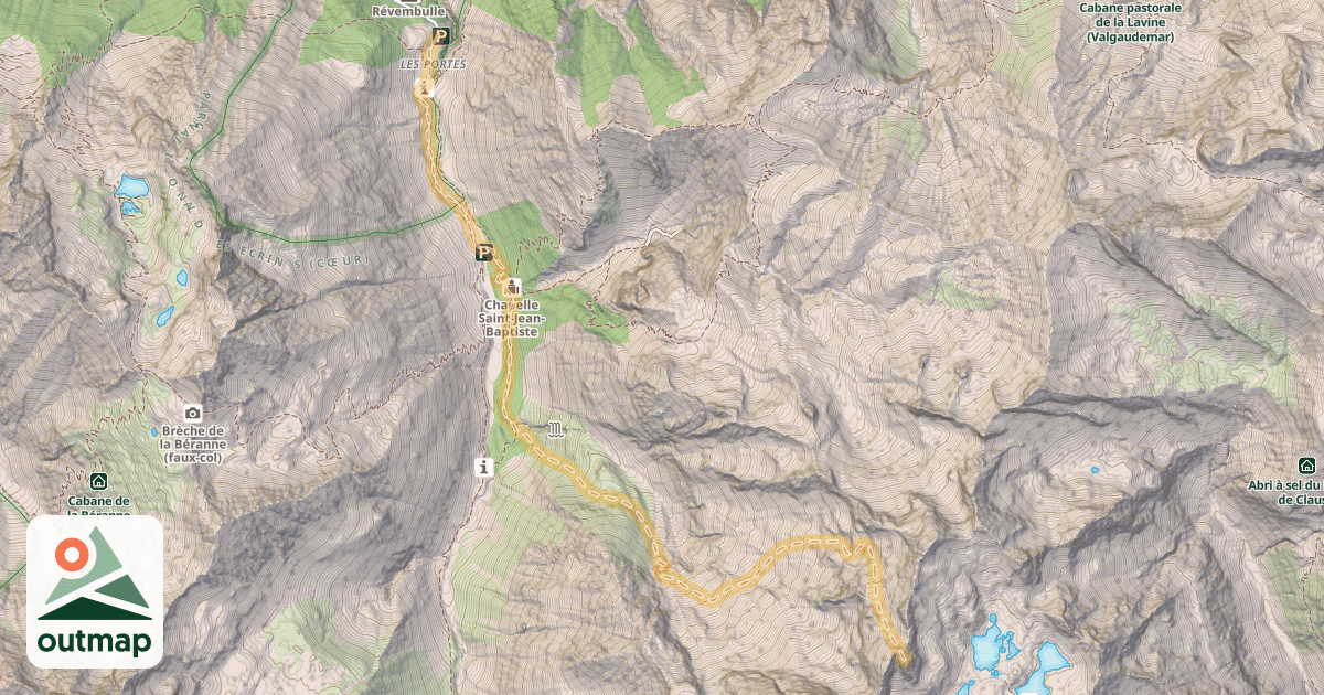 Map of Aiguilles des Espères — Les Portes