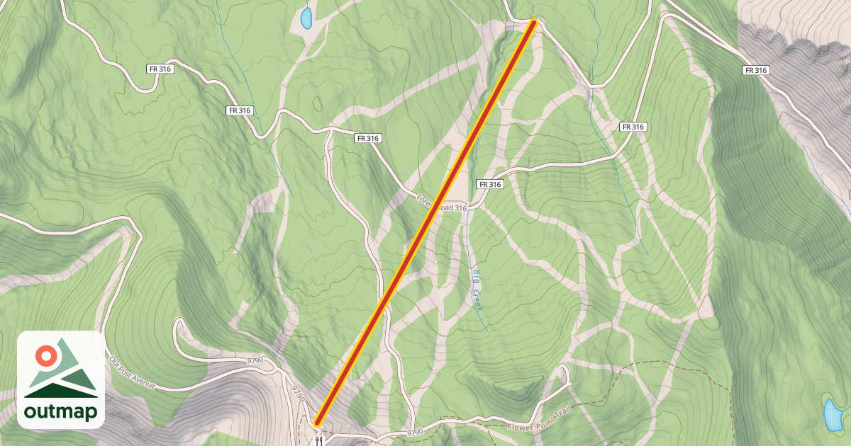 Map of Chair 7 Big Creek Express