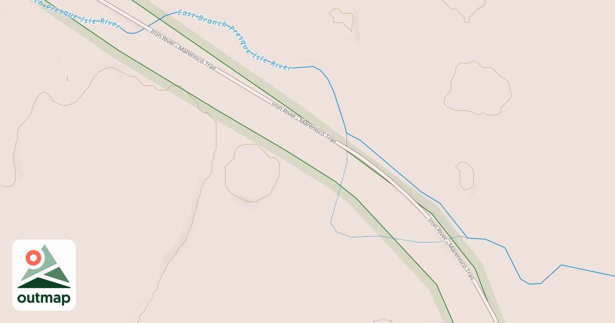 Map of Iron River To Marenisco Route