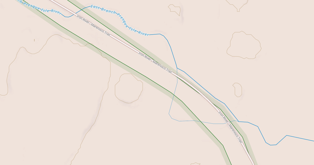 Map preview of Iron River To Marenisco Route