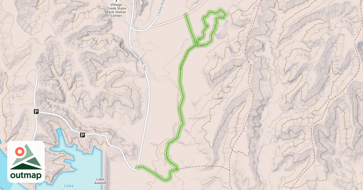 Map of Bicycle Entrance Trail