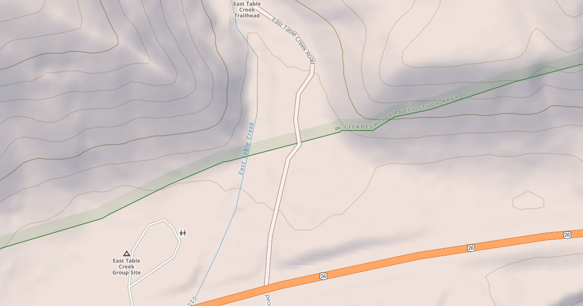 Map preview of EAST TABLE CREEK