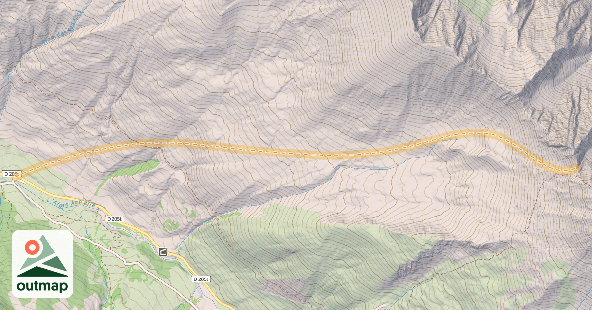 Map of Brèche de l'Aiguillette — Pont de Lariane
