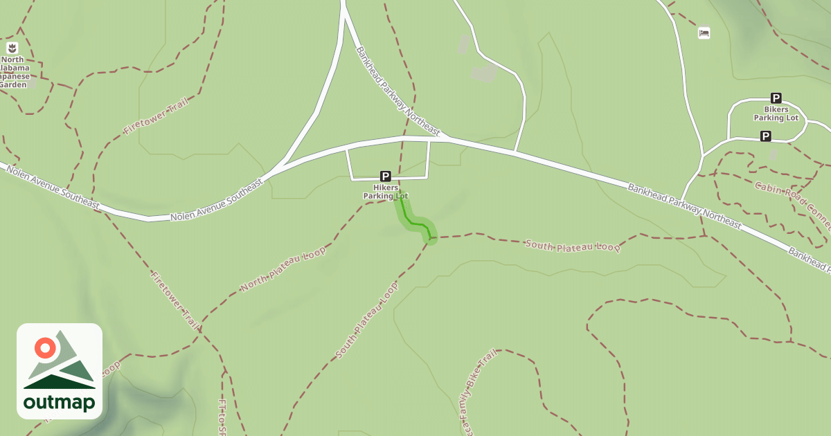 Map of South Plateau Loop (White)