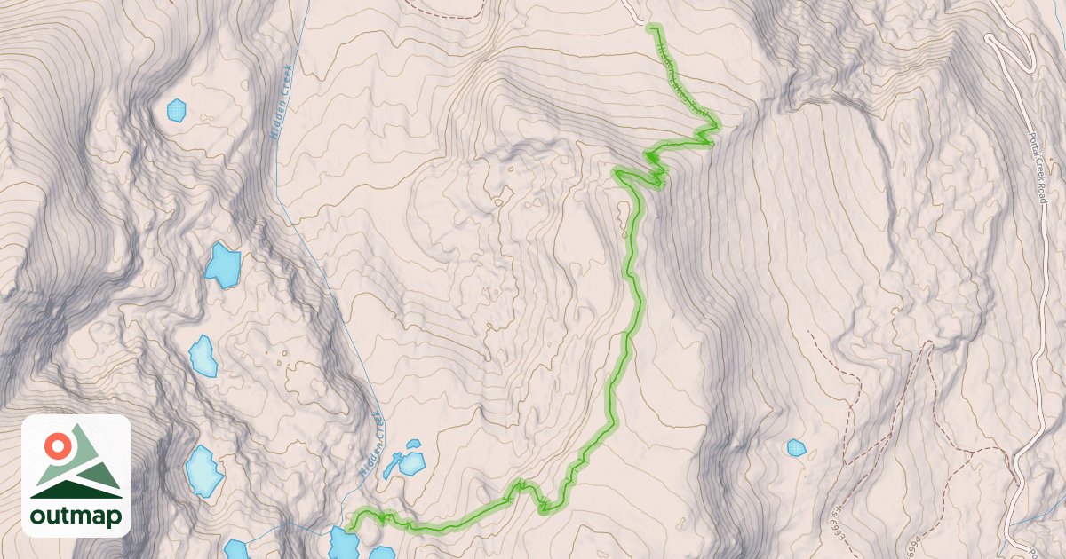 Map of Hidden Lakes Trail