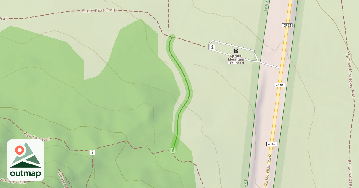 Map of Spruce Mountain and Meadows Trails