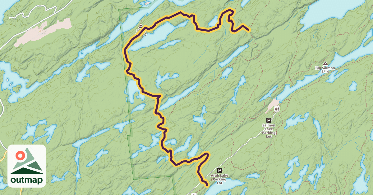 Map of Arkon Lake Loop in Kingston--Pembroke