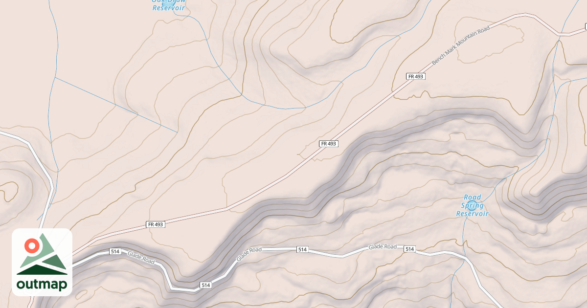 Map of BENCH MARK MTN