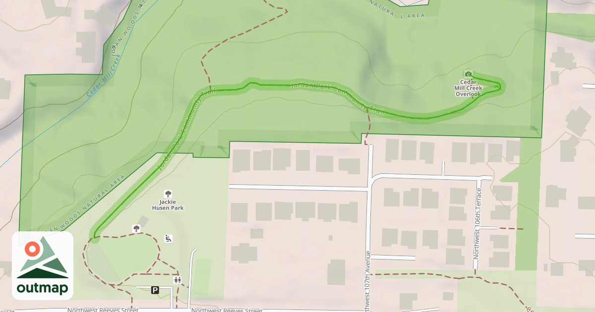 Map of Jordan Park Community Trail