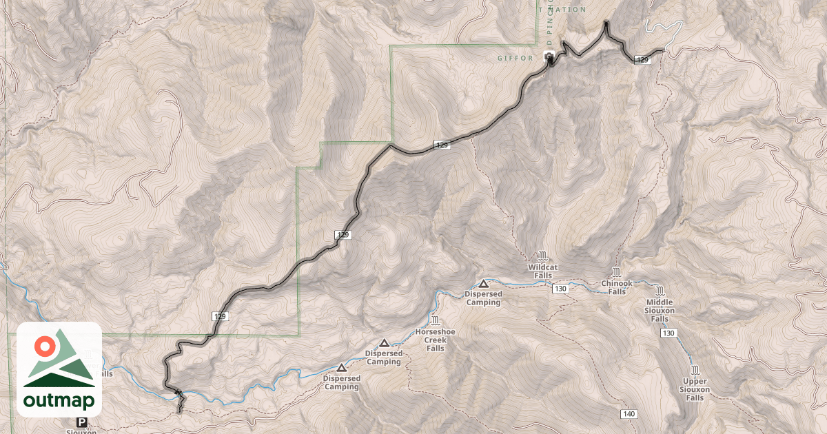 Map of Huffman Peak Trail #129