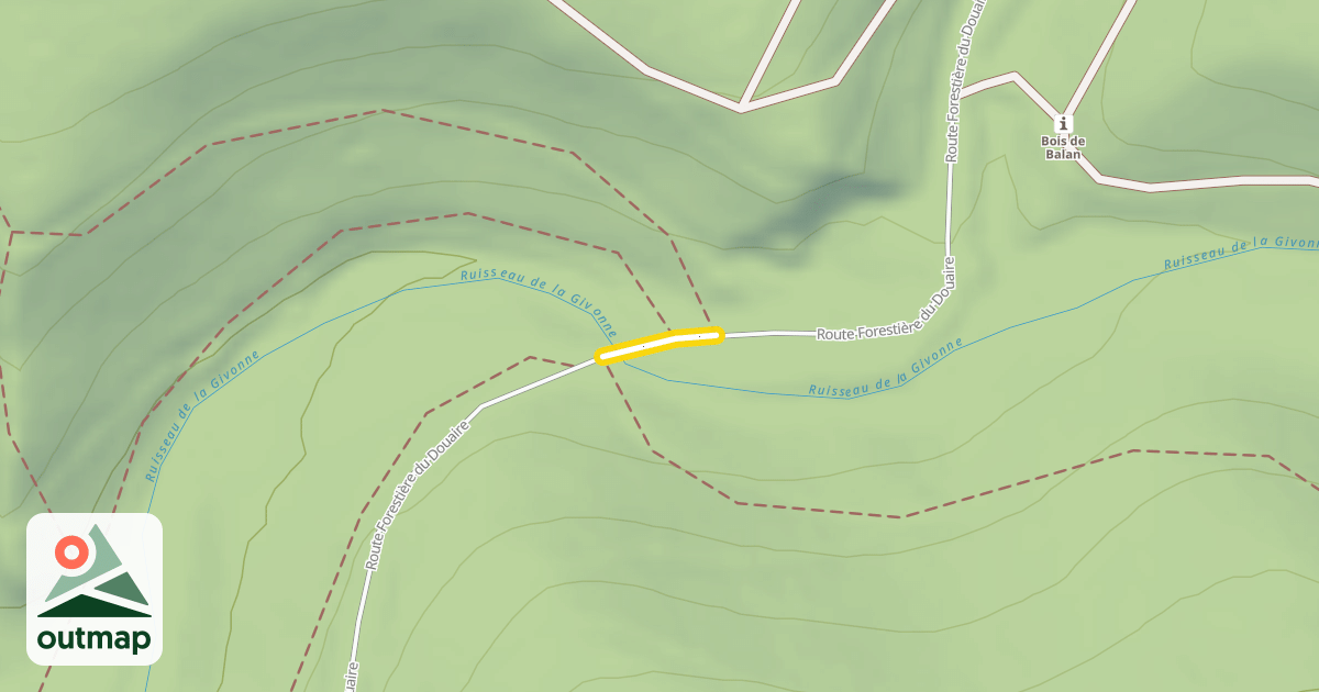 Map of Route Forestière du Douaire