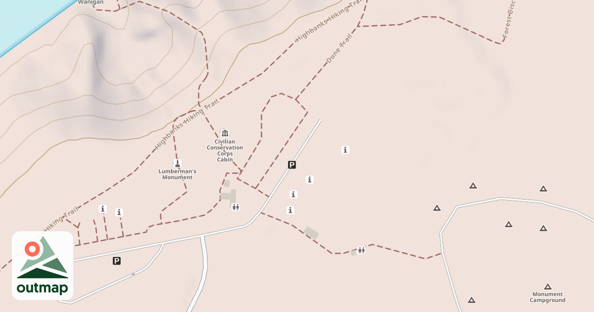Map of LUMBERMANS  MONUMENT