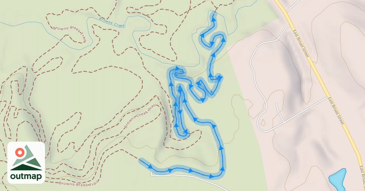 Map of Browns Creek Trail in Bladen