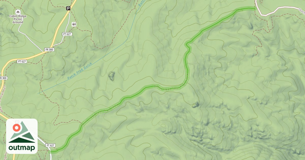 Map of Devils Head Spur Trail 679.A